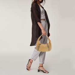 Michael Kors Beige Leather ID Chain Hobo