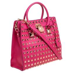 Pre Owned حقيبة مايكل مايكل كورس هاميلتون نورث ساوث كبيرة جلد أحمر