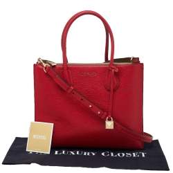 Michael Kors Red Leather Large Mercer Tote