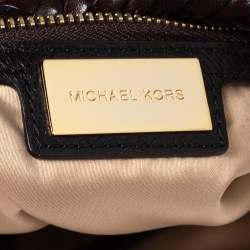 Pre Owned Michael Kors Brown Python Embossed Leather Skorpios Hobo