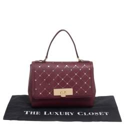 Pre Owned MICHAEL Michael Kors Red Leather Jamey Top Handle Bag