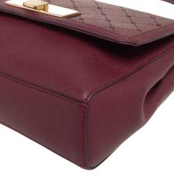 Pre Owned MICHAEL Michael Kors Red Leather Jamey Top Handle Bag