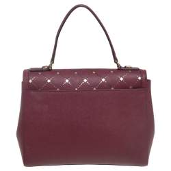 Pre Owned MICHAEL Michael Kors Red Leather Jamey Top Handle Bag