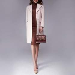 Pre Owned MICHAEL Michael Kors Red Leather Jamey Top Handle Bag