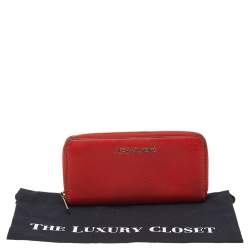 Pre Owned محفظة مايكل كورس سحاب محيط بيدفورد جلد برتقالى 