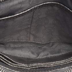 Pre Owned حقيبة معصم كلاتش مايكل كورس ميتالك جلد فالون فضى ميتالك 