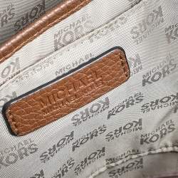 Pre Owned حقيبة ظهر مايكل مايكل كورس جيت سيت كانفاس مقوى بالشعار وجلد بنية مرصعة  