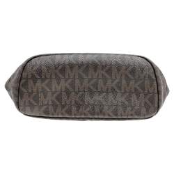 Pre Owned حقيبة ظهر مايكل مايكل كورس جيت سيت كانفاس مقوى بالشعار وجلد بنية مرصعة  