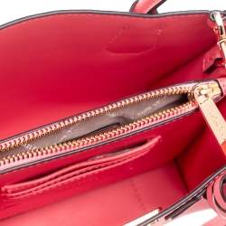 مملوكة مسبقًا حقيبة يد توتس مايكل كورس ميرسر جلد نقشة التمساح برتقالي زهري