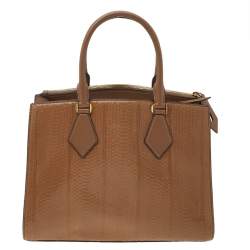 Pre Owned حقيبة يد توتس مايكل كورس كولكشن كاسي جلد ثعبان بني فاتح