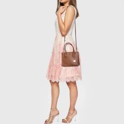 Pre Owned Michael Kors Brown Leather Mini Mercer Tote