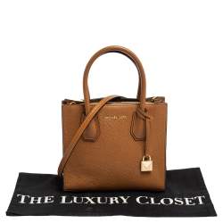 Pre Owned Michael Kors Brown Leather Mini Mercer Tote