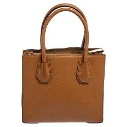 Pre Owned Michael Kors Brown Leather Mini Mercer Tote