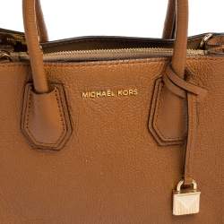 Pre Owned Michael Kors Brown Leather Mini Mercer Tote