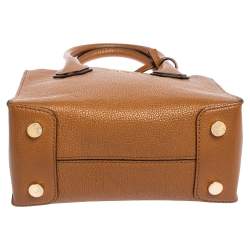 Pre Owned Michael Kors Brown Leather Mini Mercer Tote