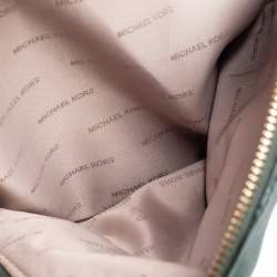 Pre Owned Michael Kors Green Leather Rhea Zip Backpack