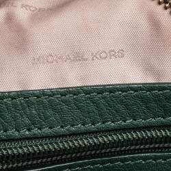 Pre Owned Michael Kors Green Leather Rhea Zip Backpack