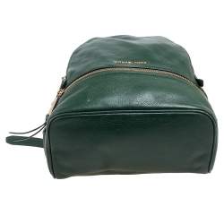 Pre Owned Michael Kors Green Leather Rhea Zip Backpack