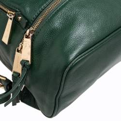 Pre Owned Michael Kors Green Leather Rhea Zip Backpack