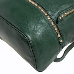 Pre Owned Michael Kors Green Leather Rhea Zip Backpack