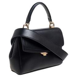 Pre Owned Michael Kors Black Leather Ava Top Handle Bag