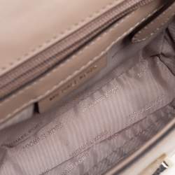 Pre Owned Michael Kors Beige Leather Ava Top Handle Bag