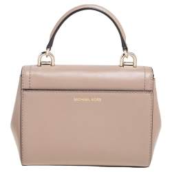 Pre Owned Michael Kors Beige Leather Ava Top Handle Bag