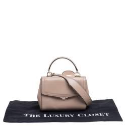 Pre Owned Michael Kors Beige Leather Ava Top Handle Bag