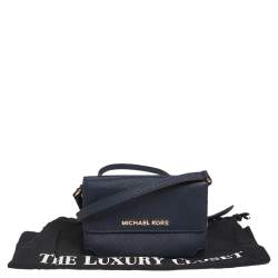 Pre Owned محفظة مايكل كورس جت ست ترافل متعددة الإستخدامات جلد أزرق