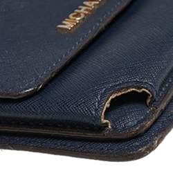 Pre Owned محفظة مايكل كورس جت ست ترافل متعددة الإستخدامات جلد أزرق