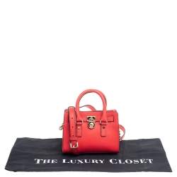 Pre Owned حقيبة كروس مايكل كورس هاميلتون جلد سافيانو أحمر ميني 