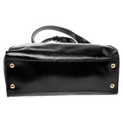 Pre Owned حقيبة يد مايكل مايكل كورس هاميلتون نورث ساوث كبيرة جلد لامع أسود