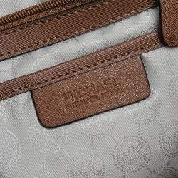 Pre Owned Michael Kors Brown Leather Large Jet Set Travel Tote