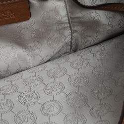 Pre Owned Michael Kors Brown Leather Large Jet Set Travel Tote