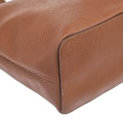 Pre Owned Michael Kors Brown Leather Large Jet Set Travel Tote