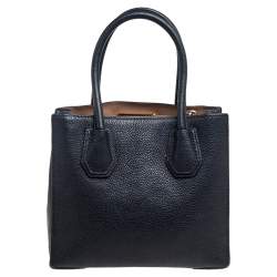 Pre Owned Michael Kors Black Leather Mini Mercer Tote