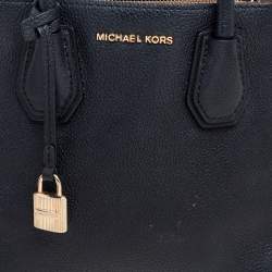Pre Owned Michael Kors Black Leather Mini Mercer Tote