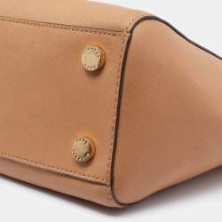 Pre Owned Michael Kors Brown Saffiano Leather Savannah Satchel