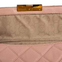 Pre Owned Michael Kors Pink Quilted Leather Small Sloan Crossbody Bag 