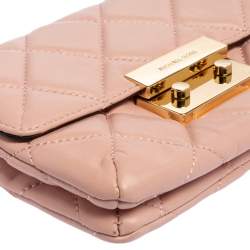 Pre Owned Michael Kors Pink Quilted Leather Small Sloan Crossbody Bag 