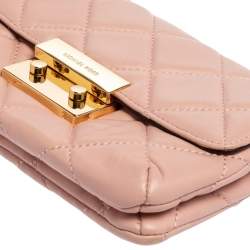 Pre Owned Michael Kors Pink Quilted Leather Small Sloan Crossbody Bag 