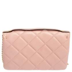 Pre Owned Michael Kors Pink Quilted Leather Small Sloan Crossbody Bag 