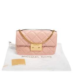 Pre Owned Michael Kors Pink Quilted Leather Small Sloan Crossbody Bag 