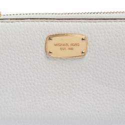 Michael Kors Off White Leather Zip Continental Wallet