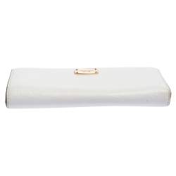 Michael Kors Off White Leather Zip Continental Wallet