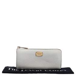 Michael Kors Off White Leather Zip Continental Wallet