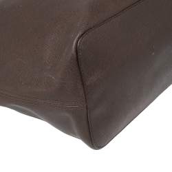 Pre Owned حقيبة يد توتس مايكل كورس جيت سيت ترافيل جلد بني داكن كبيرة 