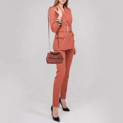 Pre Owned Michael Kors Maroon Leather Mini Ava Crossbody Bag