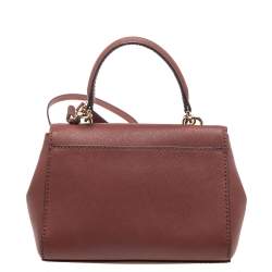 Pre Owned Michael Kors Maroon Leather Mini Ava Crossbody Bag