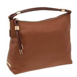 Pre Owned Michael Kors Brown Leather Skorpios Hobo